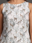 White Leopard Printed Dress