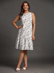 White Leopard Printed Dress