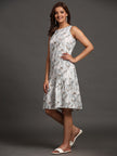 White Leopard Printed Dress