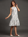 White Leopard Printed Dress
