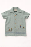 Captain & Crew Handwork Solid Pure Linen Coord Set