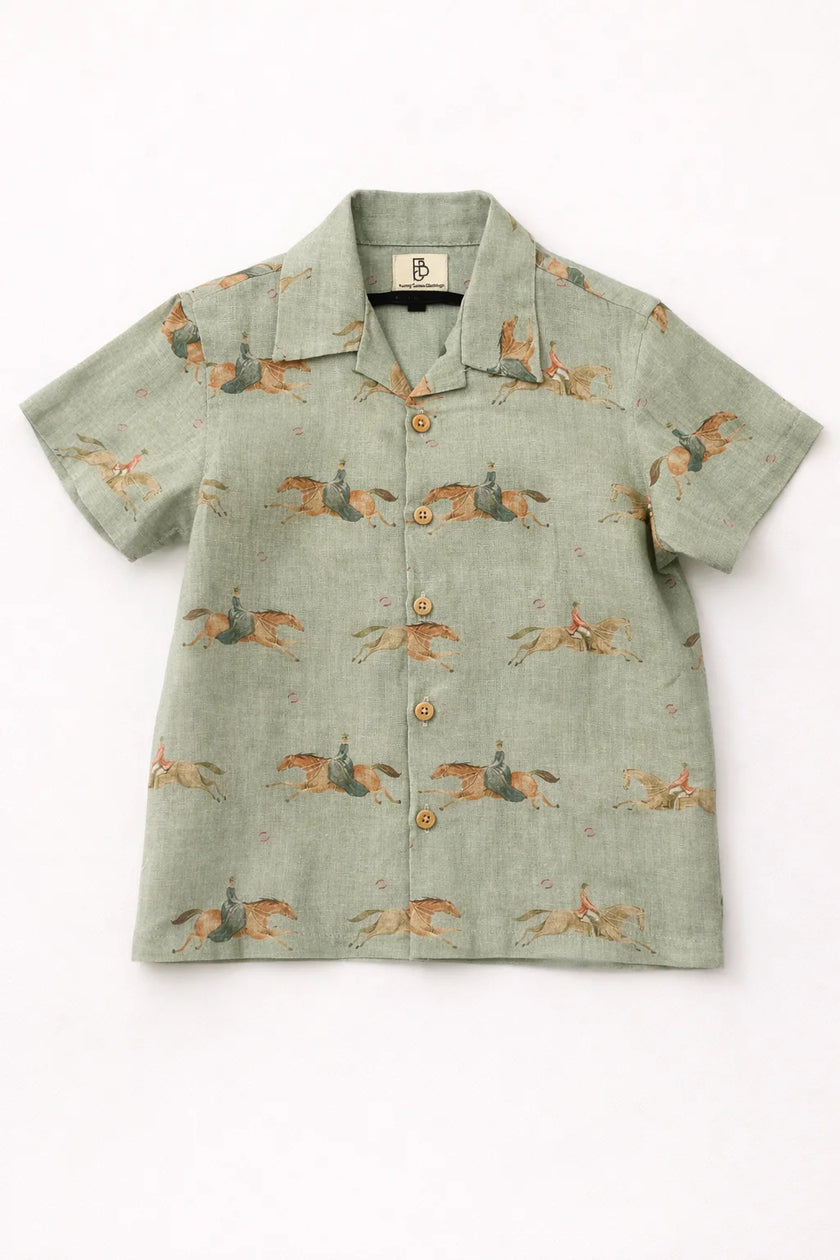 Mare & Stallion Print Premium Linen Coord Set