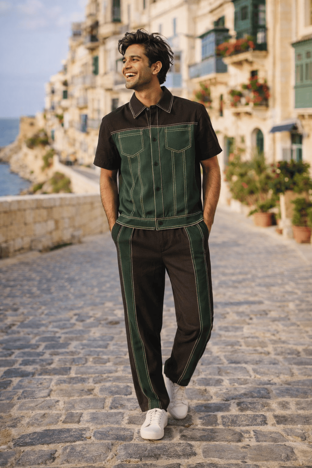 The Emerald Shadow Premium Linen Coord Set