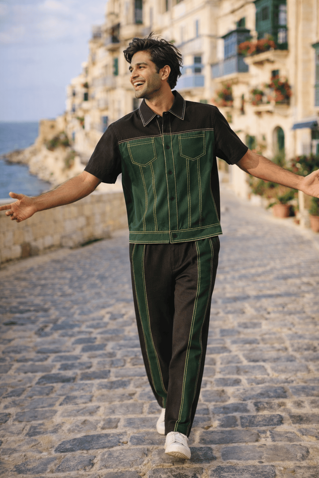 The Emerald Shadow Premium Linen Coord Set