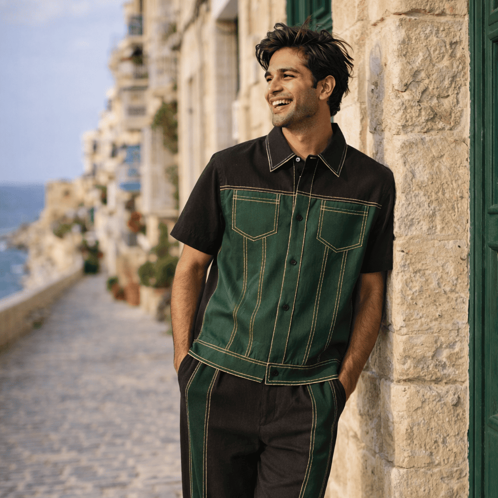 The Emerald Shadow Premium Linen Coord Set