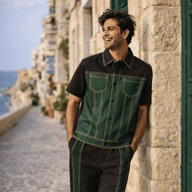 The Emerald Shadow Premium Linen Coord Set