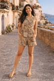 Wildlife Tour Print Premium Linen Top & Short