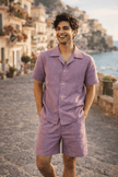 The Lilac Posy Handwork Pure Linen Coord Set