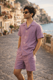 The Lilac Posy Handwork Pure Linen Coord Set