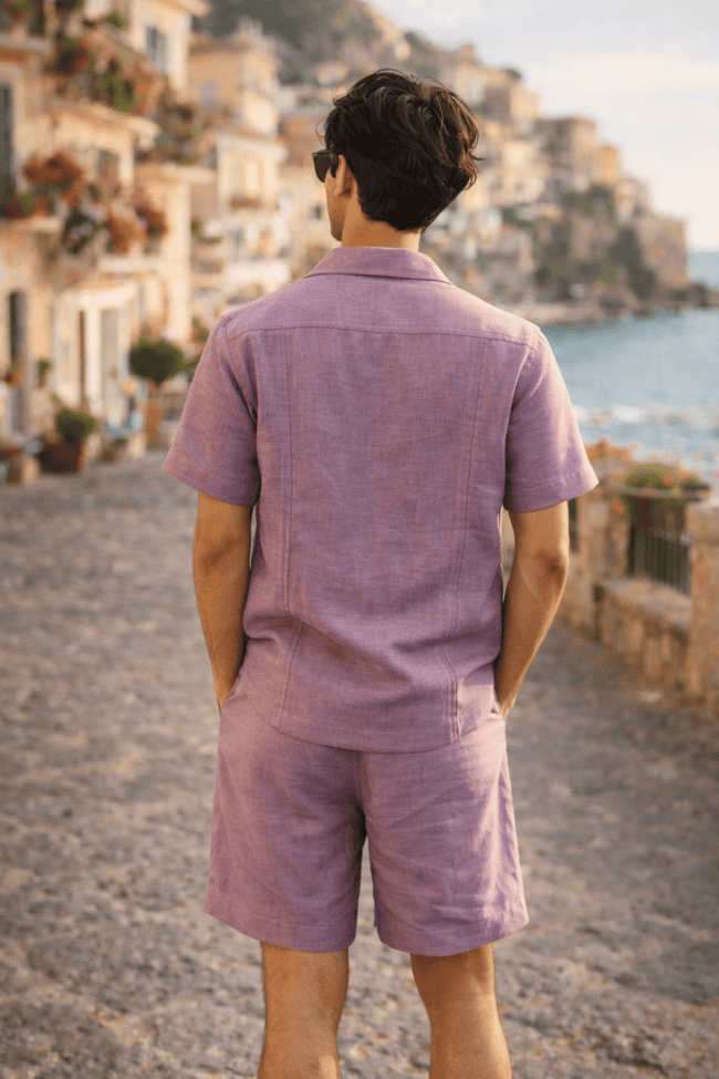 The Lilac Posy Handwork Pure Linen Coord Set