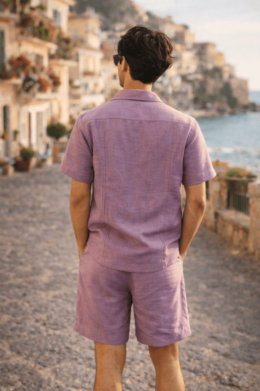 The Lilac Posy Handwork Pure Linen Coord Set
