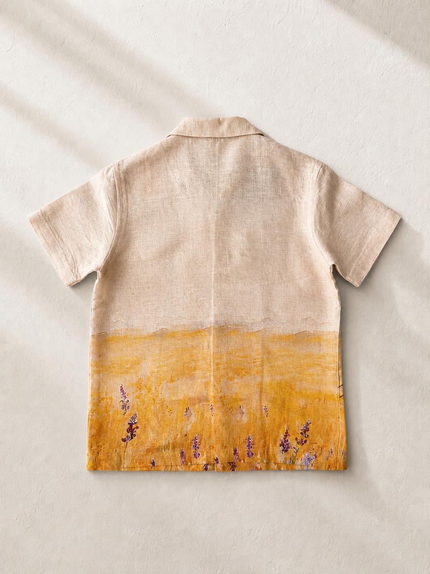 Golden Grasslands Pure Linen Handworked Co-ord Sets