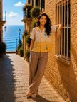 Golden Grassland Pure Linen Handworked Co-ord Sets