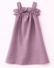 Dove Grey Blossom Frock Solid Premium Linen Dress