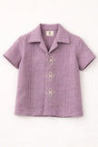 The Lilac Posy Handwork Pure Linen Coord Set