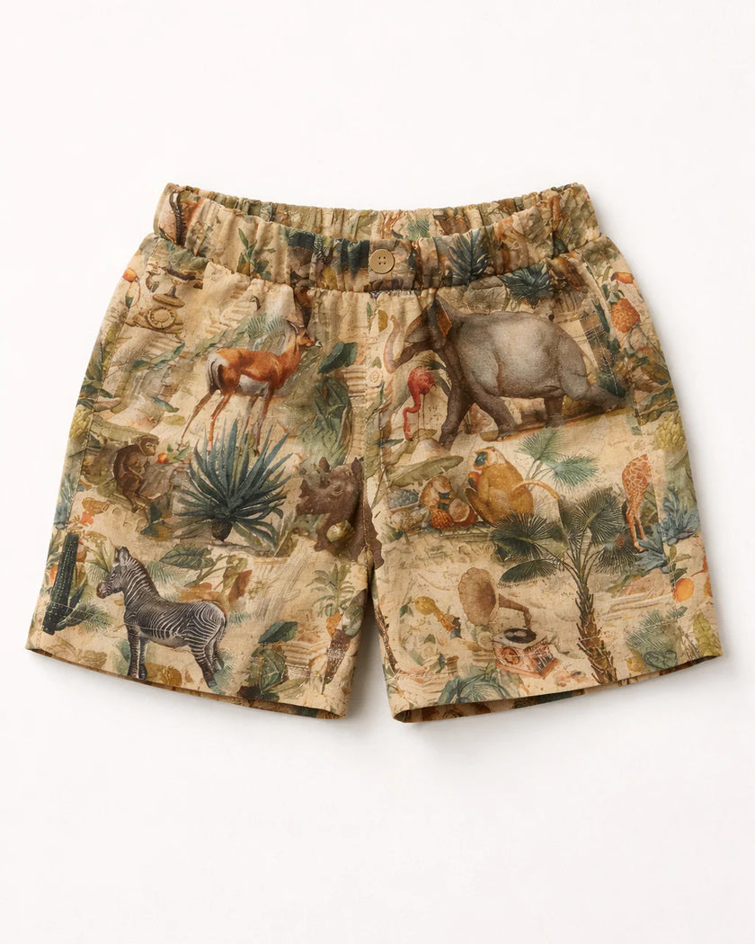 Wildlife Tour Print Premium Linen Top & Short