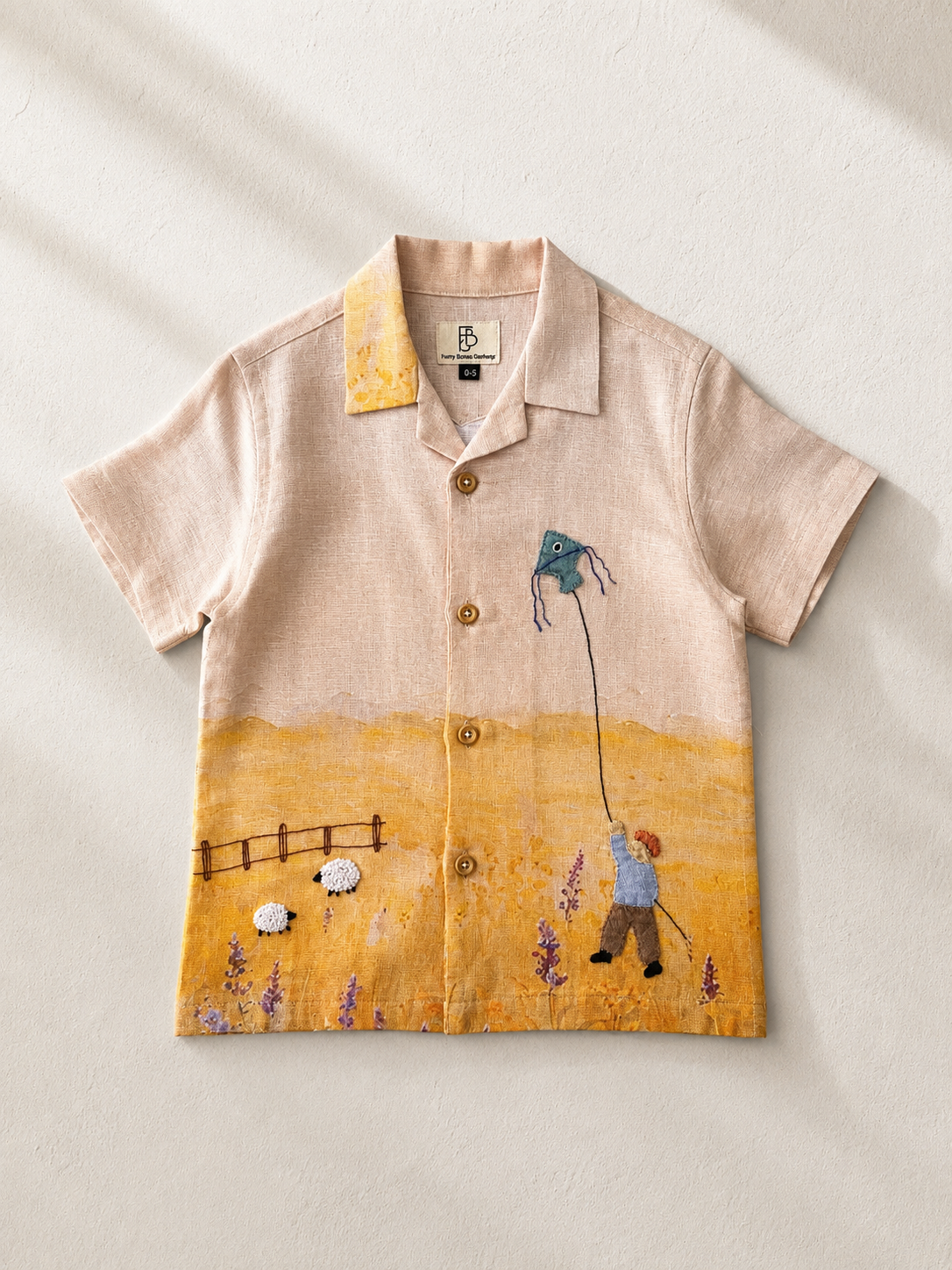 Golden Grassland Pure Linen Handworked Co-ord Sets