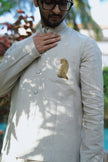 The Aristocrate Pure Linen Koti Kurta Pajama Set