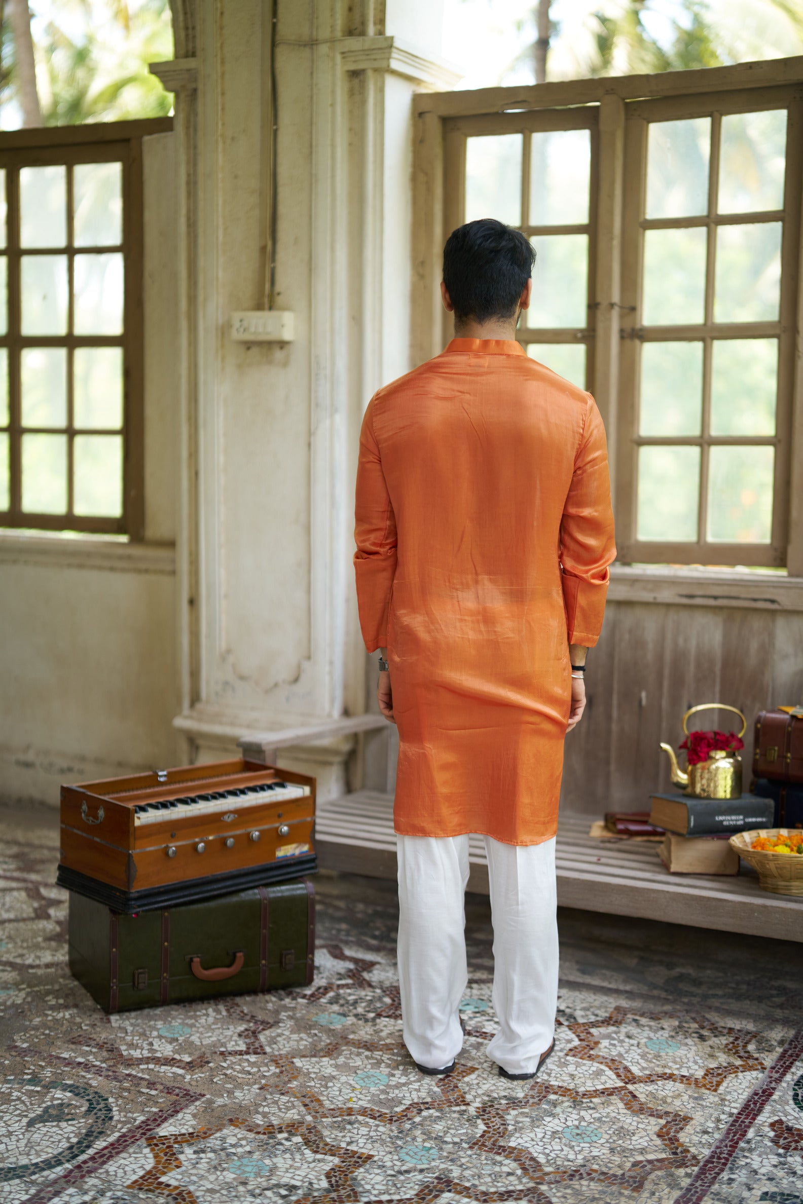 Wild Bloom Pure Silk Hand Embroidered Kurta Pajama Set