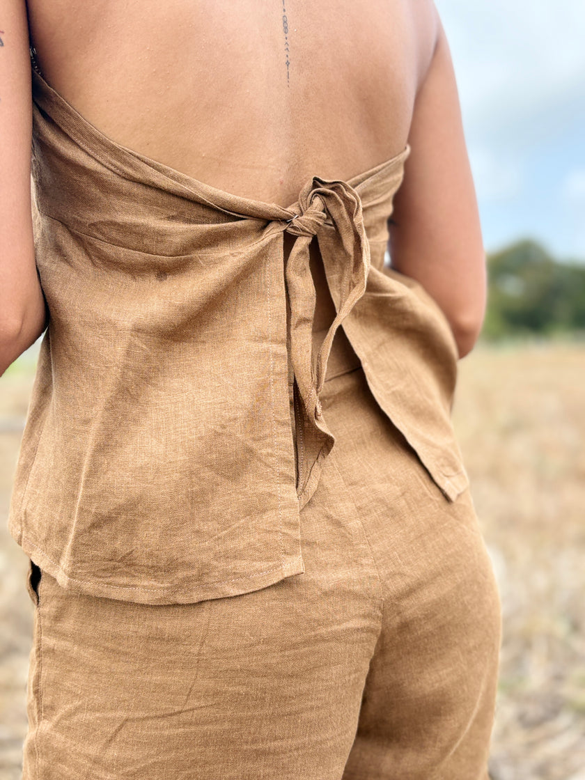 Toscana Pure Linen Halter Set