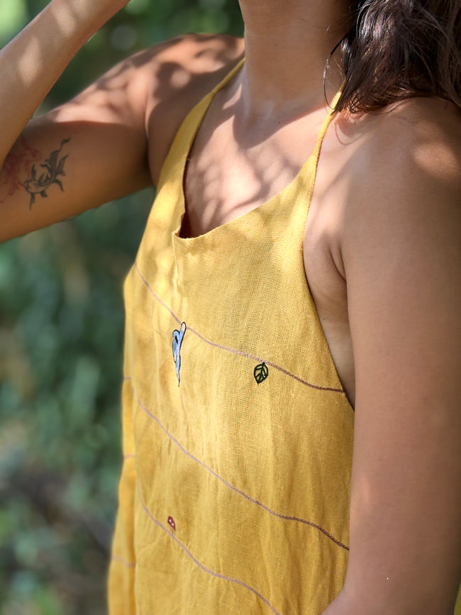 Hanging Monkey's Pure Linen Dress