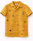 Mustard Twig Handwork Solid Pure Linen Coord Set